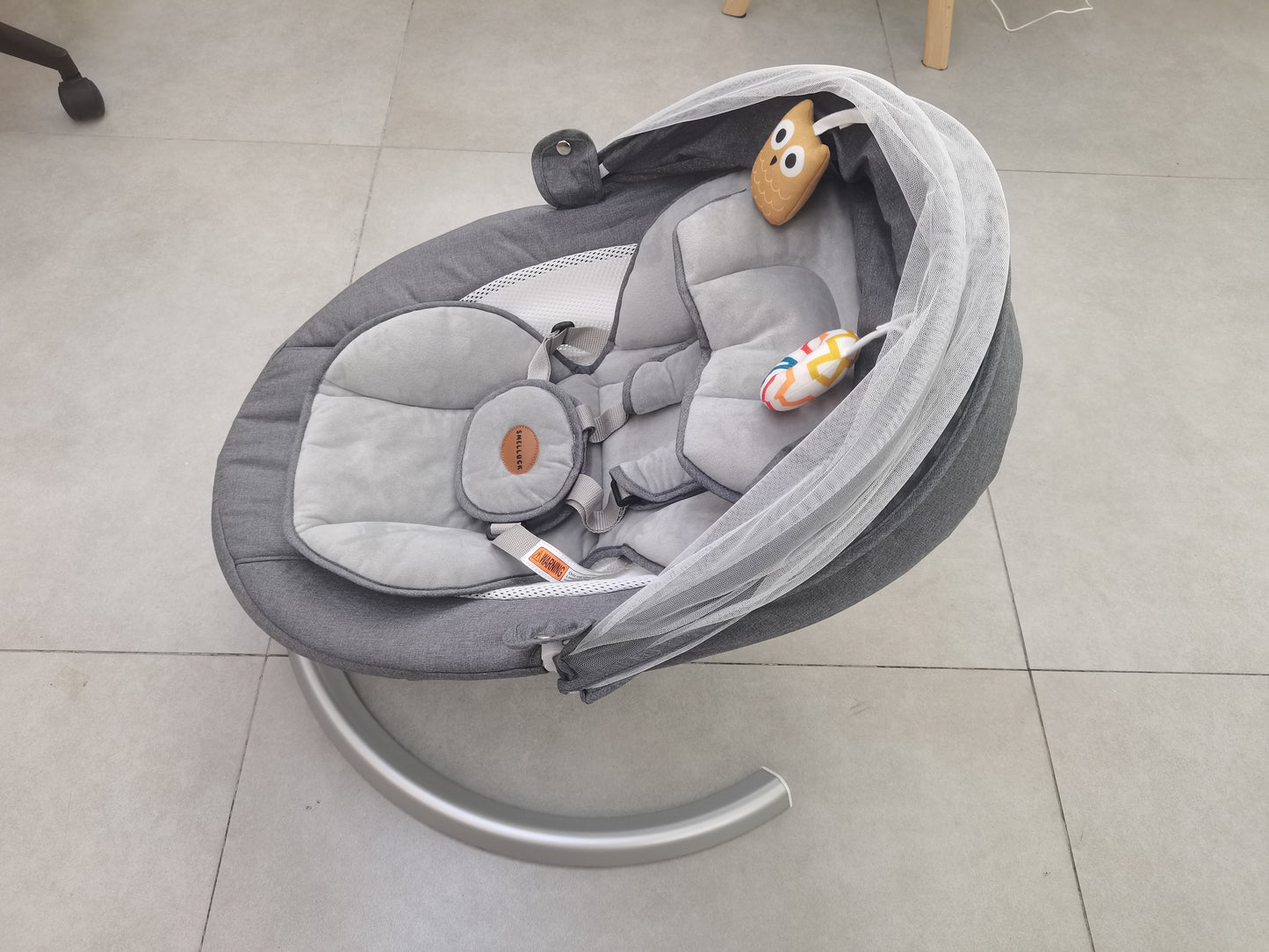Grey Electric Baby Swing for Infants to Toddler/Newborns/Baby Boy/Girl, Up to 20 lbs