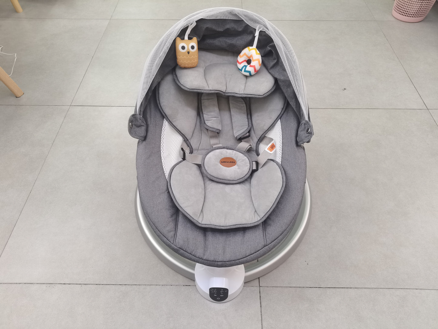 Grey Electric Baby Swing for Infants to Toddler/Newborns/Baby Boy/Girl, Up to 20 lbs