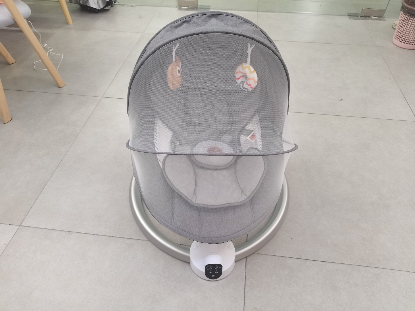 Grey Electric Baby Swing for Infants to Toddler/Newborns/Baby Boy/Girl, Up to 20 lbs
