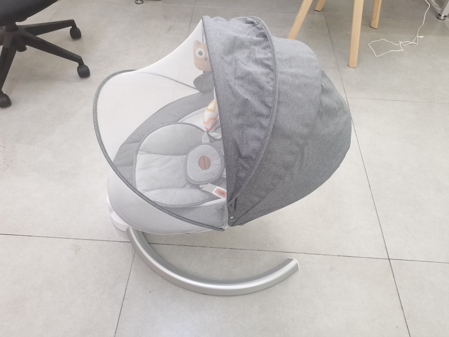 Grey Electric Baby Swing for Infants to Toddler/Newborns/Baby Boy/Girl, Up to 20 lbs